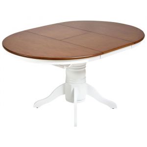 Image de Beliani Table de Salle à Manger Extensible en Frêne 106/150 cm Marron Akron