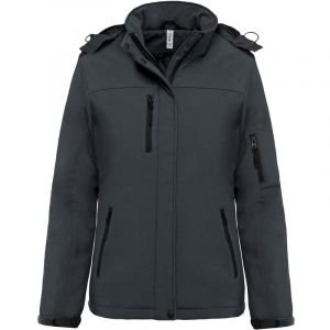 Kariban Parka softshell doubl&eacute;e &agrave; capuche femme Gris Fonc&eacute; S