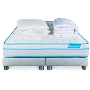 Image de Body Care Pack BODYZONE+ 180x200 Ressorts ensachés, visco 5 zones Ultra épaisseur + Couette + 2 oreillers 180 x 200 cm Blanc