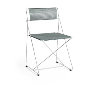 Hay Chaise en acier chromé avec revêtement en poudre vert-gris 50x45x77cm X-line