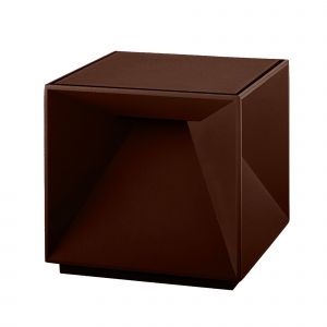 Lumisky Lampe de table cube LED CUBOX MINI Marron Aluminium 8 cm