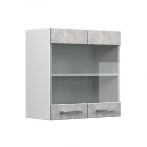Meuble de cuisine haut vitré R-Line, Béton, 60 cm Vicco