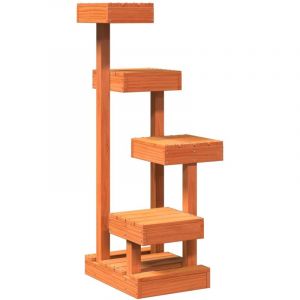 Helloshop26 - Arbre &agrave; chat meuble tour grimper jouet grattage grattoir escalade plateforme cire 45,5 x 49 x 103 cm bois de pin massif marron