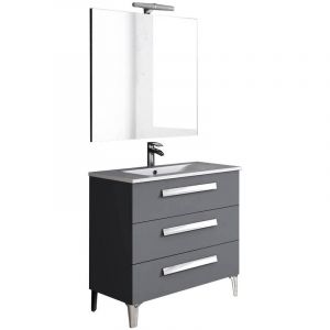 Image de Mennza Ensemble de salle de bain LINARES 80 cm Gris Anthracite