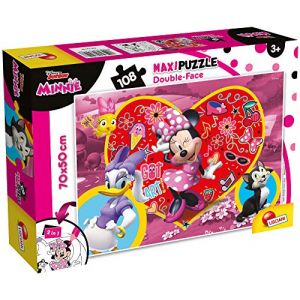 Lisciani - Disney Puzzle Minnie - Maxi Puzzle 108 Pi&egrave;ces - Double Face - Verso A Colorier - Jeu Educatif - A partir de 3 ans