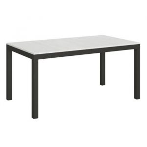 Table Everyday Evolution Dessus Frêne Blanc 90x160 Allongée 420 cadre Anthracite