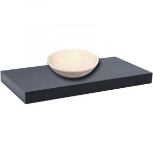 Naturel Plaque sous lavabo sans lavabo Naturel Dolce 100x8x50 cm noir mat DO10050BL