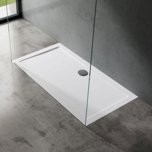 Sogood - Bac à douche receveur de douche antiglisse rectangulaire acrylique blanc Faro2 75x140x4cm + bonde AL02 - Blanc