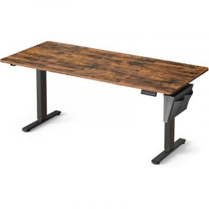 Songmics Bureau Électrique Réglable en Hauteur, 180 x 80 cm, Table Assis-debout, Fonction Mémoire 4 Hauteurs, pour Bureau, Télétravail, Marron