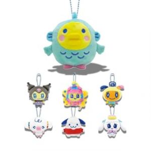 Bandai Tamagotchi Uni x Sanrio Characters Mascot Plush Toy Bag Charm / Keyring Kuromi Melodytchi / Kuromi×Melodytchi (Approx.H110mm)