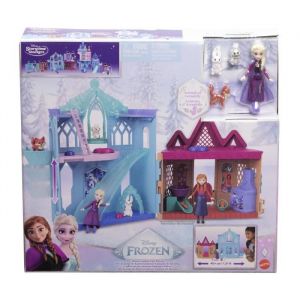 Mattel Disney La Reine des Neiges Coffret Château Jeu des Animaux d’hiver avec petite poupée Elsa, 10 zones de jeu, 3 amis animaux et 8 accessoires, inspiré des Animaux d’Arendelle, JFG28