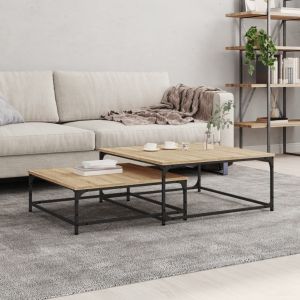VidaXL Tables basses gigognes 2 pcs chêne sonoma bois d'ingénierie Brun