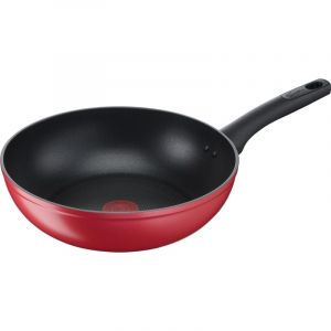 Lagostina Wok Anti-adh&eacute;sif en aluminium &Oslash; 28 cm, induction, gaz et four, avec indicateur de cuisson thermo-Signal, rev&ecirc;tement Titanium Easy, poign&eacute;e ergonomique en Bakelite