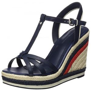 Image de Tommy Hilfiger Sandales compensées tricolores cuir Bleu