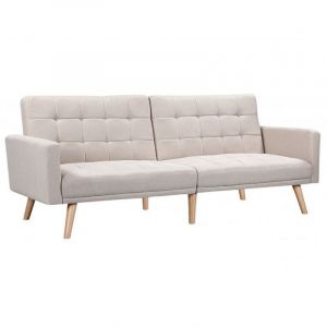 Image de Canapé 3 Places Convertible "Tone" 208cm Beige Prix