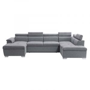 Image de Canapé Panoramique Convertible "Coffre" 322cm Gris Prix