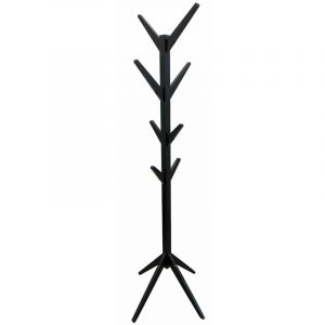 The home deco factory Porte-manteaux arbre en bois 8 tiges noir Autres Noir