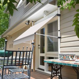 Store à projection autoportant sans perçage 200 x 150 cm - Terrasse ou balcon - Écru
