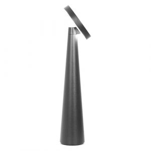 Zafferano - Lampe de table led Angelina noire, rechargeable sans fil, tête réglable, tactile, parfaite pour intérieur élégant