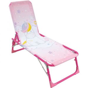 Image de Fun House Licorne Chaise longue transat - Pliable - 112 x 40 x 40 cm - Pour enfant