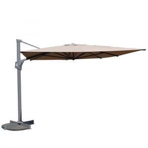 Gecko jardin Parasol d&eacute;port&eacute; 4x3 m Taupe Neptunia - Taupe