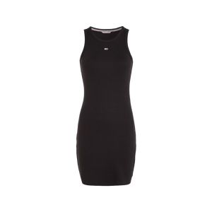Tommy Jeans Robe mini cintrée en tissu côtelé Noir - Taille 38