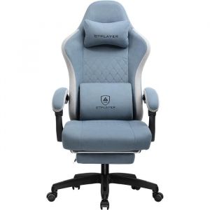 Chaise Gaming Bureau Ergonomique Fauteuil Gaming Professionnel accoudoir inclinable réglable en Hauteur jusqu'à 150Kg Light Blue - Gtplayer