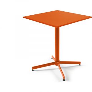 Oviala Table de jardin plateau carré rabattable en métal Palavas Palavas - Orange