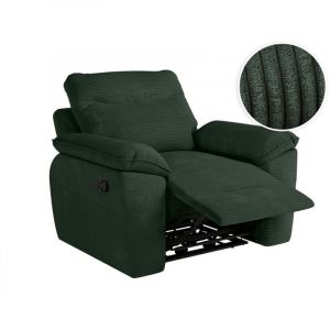 Loungitude Fauteuil de relaxation manuel ross en velours côtelé - Vert foncé