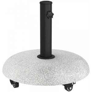 VidaXL Base de parasol sur roulettes pour poteaux de 37/42/52/58mm en béton gris clair.