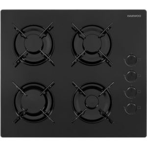 Daewoo Plaque de cuisson a gaz - 4 foyers - 60 cm - BH6GKR40BNL - Noir