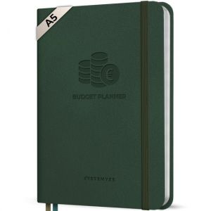 Image de Systemyze Budget Planner - Livre d'encaissement et de d&eacute;penses - Livre de m&eacute;nage - A5 - Vert fonc&eacute;