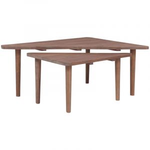 Image de VidaXL Tables basses 2 pcs Bois de teck solide