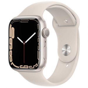 Apple Watch Series 7 GPS, 41 mm Boîtier en aluminium étoile Bracelet sport Blanc étoile Blanc