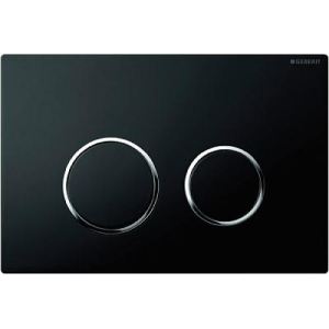 Image de Geberit 115.778.KM.1 - Plaque de d&eacute;clenchement Sigma20 synth&eacute;tique double touche pour UP320 UP720 noir-chrom&eacute; brillant-noir