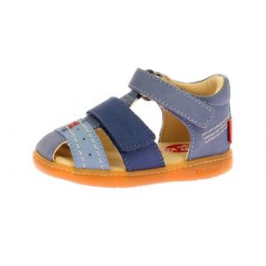 Kickers Garçon Unisex Kinder Bazar Sandale, Bleu Tricolore, 21 EU