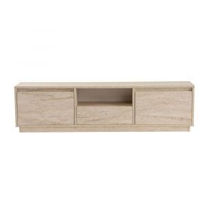 Image de Pier Import - Meuble tv avec rangement - effet travertin marfa