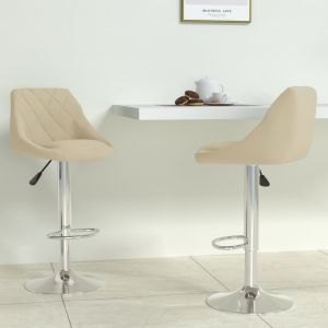 VidaXL Tabourets de bar Velours 2 pcs Cr&egrave;me Cr&egrave;me