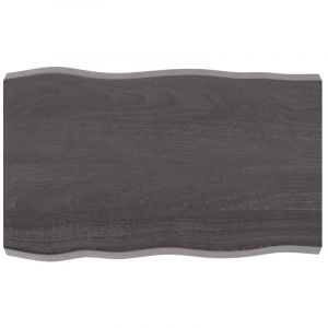VidaXL Dessus de table bois chêne massif traité bordure assortie