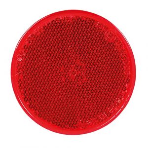 Spotlight Catadioptre Rond adhésif/Réflecteur Rond, cataphote - Coloris : Rouge - Diamètre : 60mm - Forme : Ronde - 1 pièce - Accessoires universels pour remorque