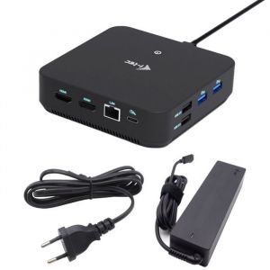 i-tec USB-C DP Dual HDMI Docking Station with Power Delivery 100 W + Universal Charger 100W