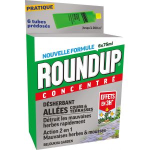 Roundup Désherbant Allées Cours et Terrasses Tubes Pré-dosés, x6