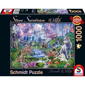 Schmidt Puzzle 1000 pi&egrave;ces : Animaux sauvages au clair de lune