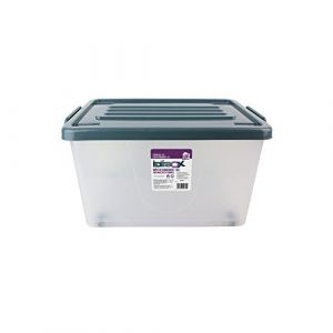 Je Cherche une Id&eacute;e Bo&icirc;te de Rangement "Roulettes" 50L Transparent