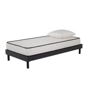 AB Matelas - Ensemble Matelas mousse Confort 90x190cm - mousse - 1 Oreiller 60x60 et Sommier kit gris