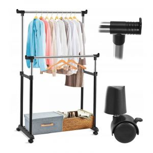 Porte-Manteau Double Pour Armoire Grande Sur Roulettes Pour Chambre