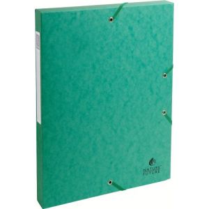 Exacompta 50303E - Boîte à élastique EXABOX, carte lustrée, dos de 25, coloris vert