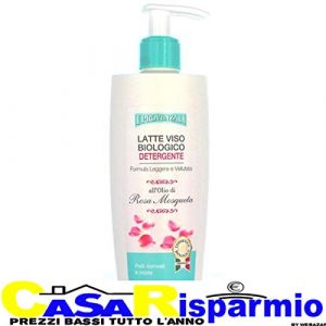 I Provenzali Latte Viso Biologico Detergente All'Olio di Rosa Mosqueta per Tutte le Pelli - 200 ml