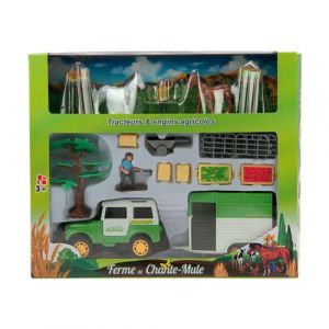 Imagin Coffret élevage de chevaux avec 2 chevaux, 4x4, van, personnages et décors