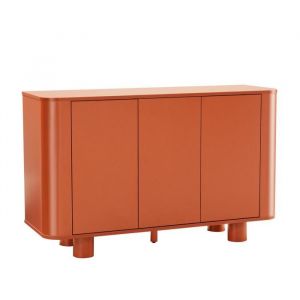 Oviala Buffet 3 portes moderne rectangulaire L120 cm orange